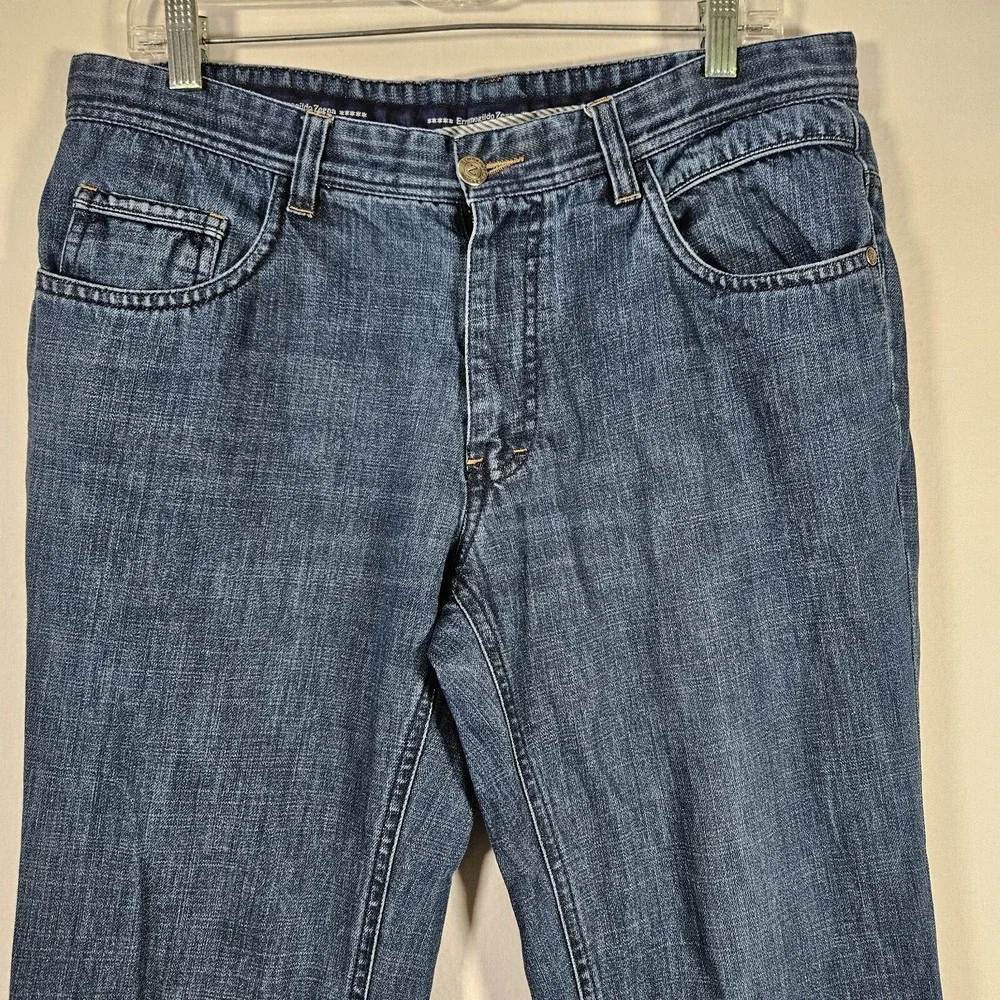 Ermenegildo Zegna Jeans Men 34x26 Blue Straight Leg Italy Grunge Preppy Designer